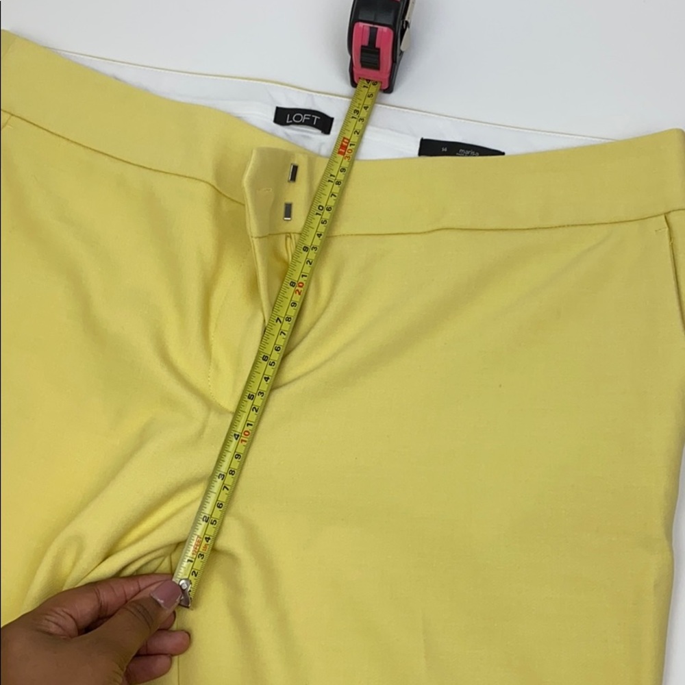LOFT Marisa Yellow Trouser Cropped Work Pants 14 - Picture 9 of 10